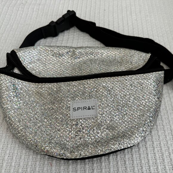 SPIRAL.UK Festival Bag, silver holographic, bum bag, - Picture 1 of 5